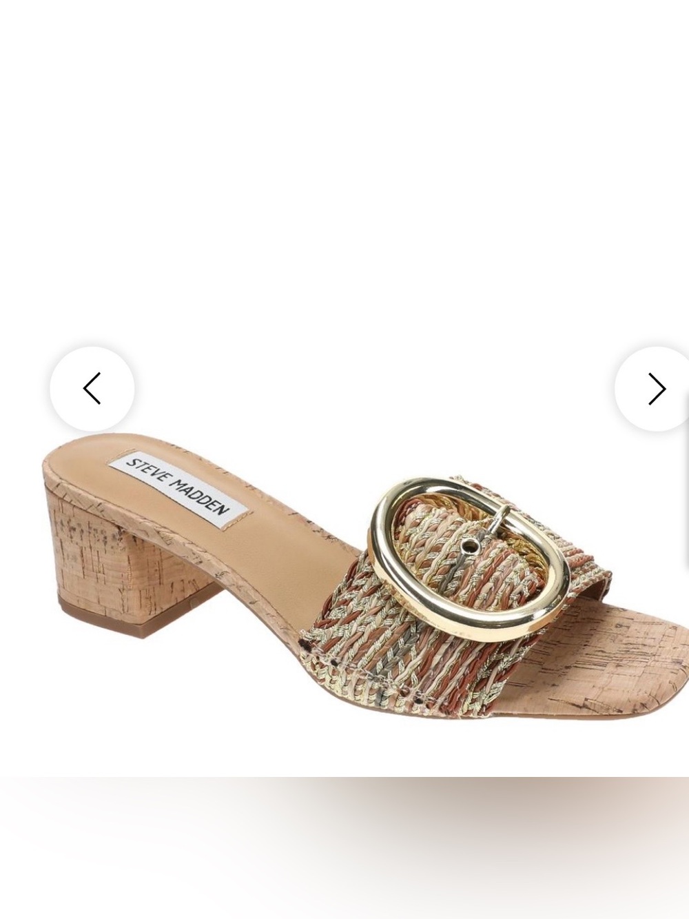 Steve Madden Seacrest gold buckle sandals sz 5.5 nwob